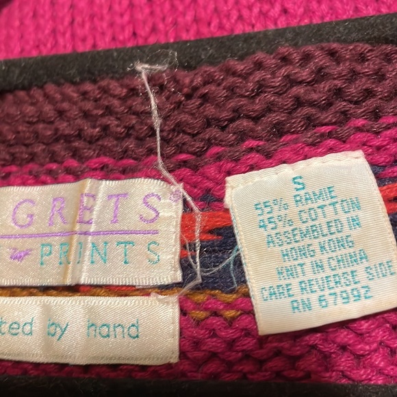 secrets sun prints hand knit sweater small - Picture 9 of 9